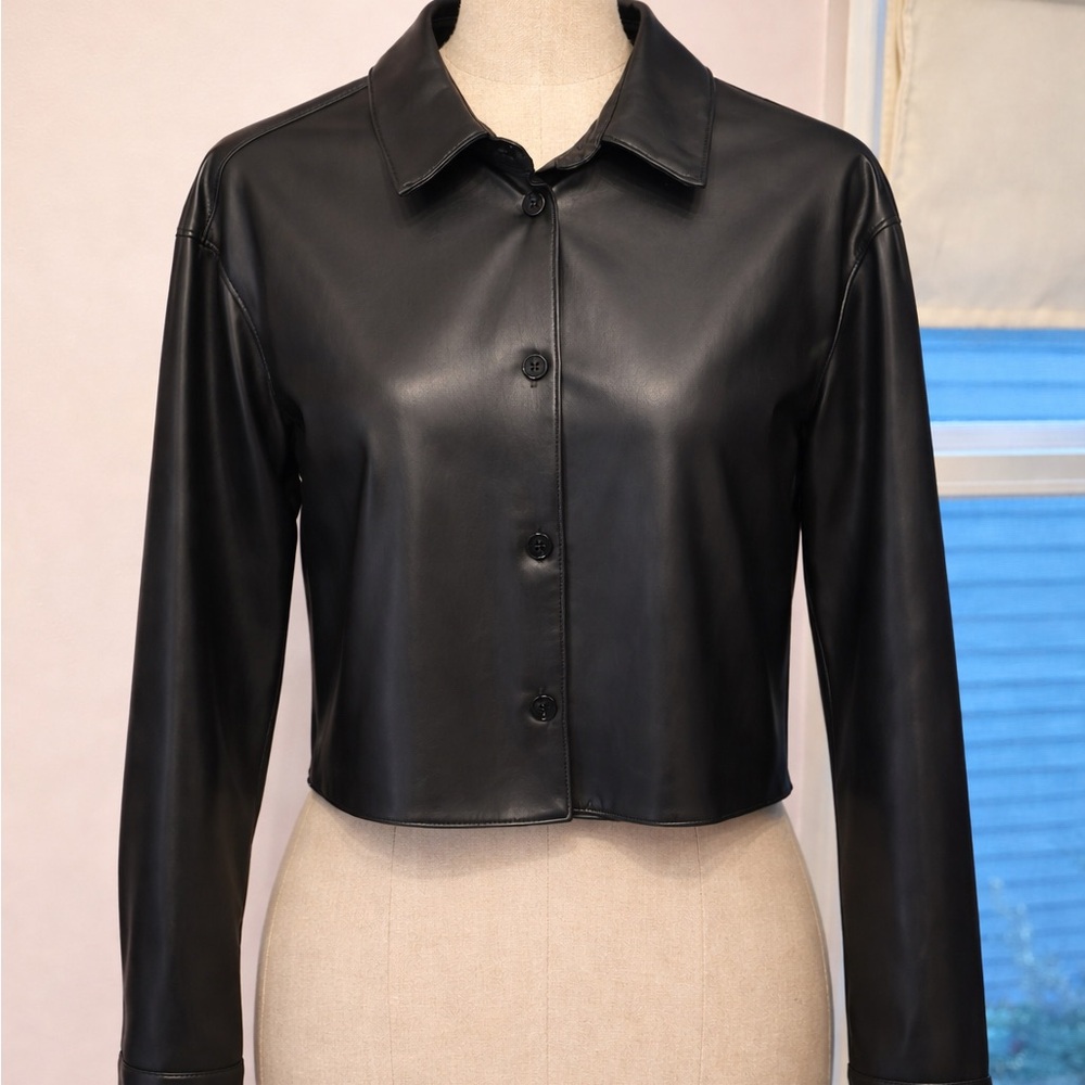 Rita Ora x Primark Women's Black Faux Leather Shirt